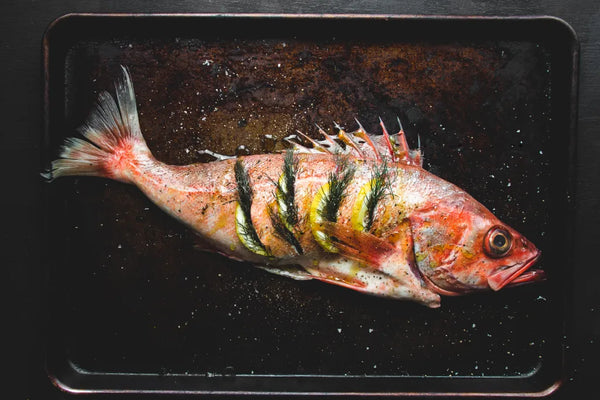 Whole Roasted Local Chilipepper Rockfish with Lemon and Fennel