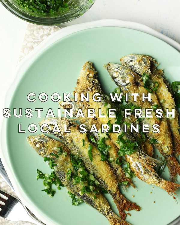 lemon-parsley crusted sardines on a plate