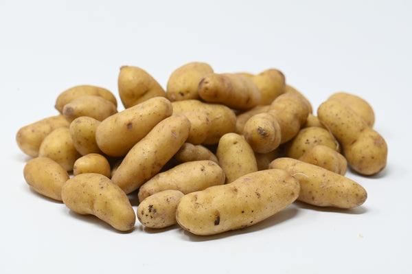 banana fingerling potatoes in a pile