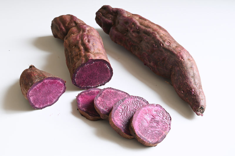 cut purple molokai sweet potato