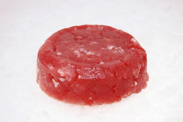 yellowfin tuna burger on ice